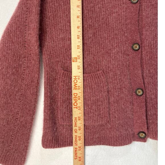Garnet Hill 100% Cashmere Ida Cardigan Button Front Knit Sweater Medium - Picture 9 of 13